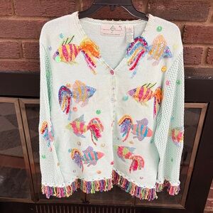 Colorful Fish Cardigan Sweater